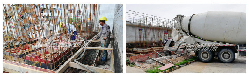 珠?；U水處理工程土建施工現場